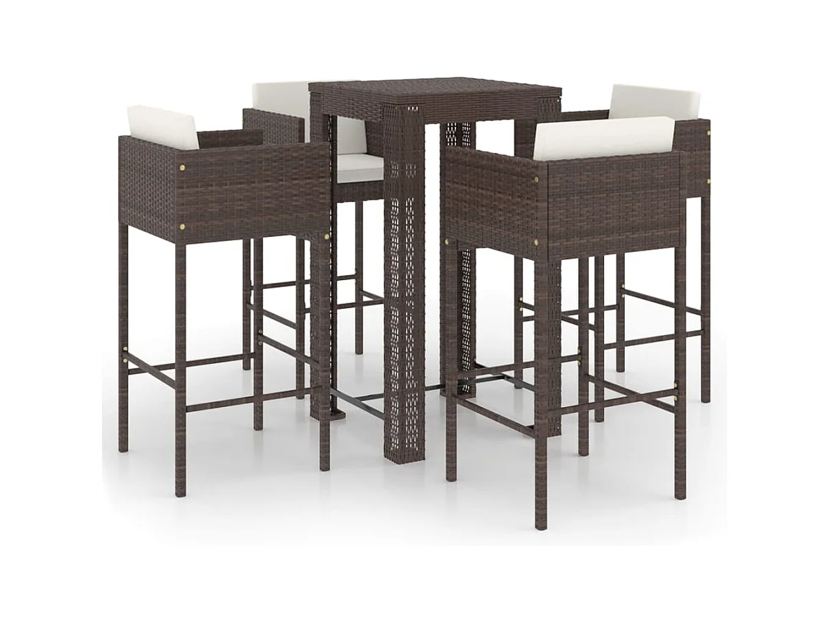 Ensemble bar de jardin résine marron 60.5 x 60.5 x 110.5 cm 02_0013349