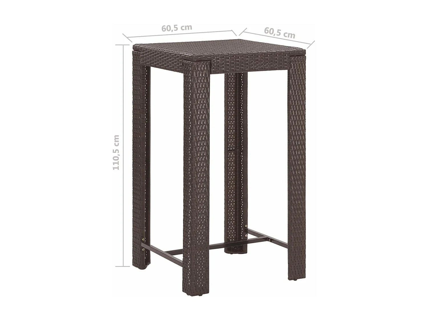 Ensemble bar de jardin résine marron 60.5 x 60.5 x 110.5 cm 02_0013349