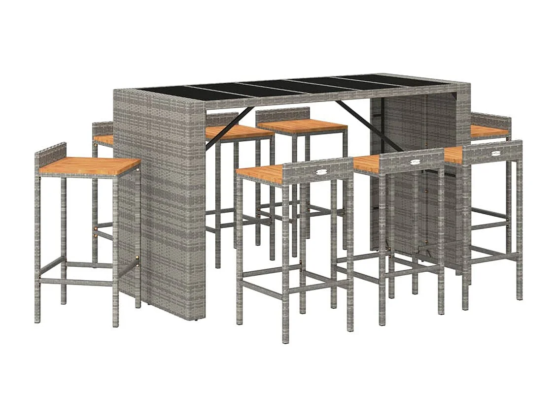 Ensemble de bar de bois marron 40 x 44 x 86 cm 02_0013493