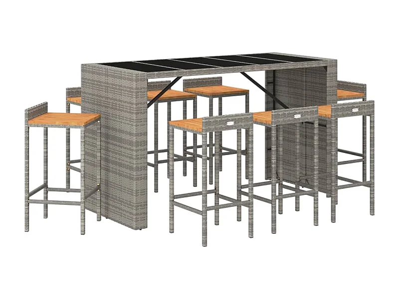 Ensemble de bar de bois marron 40 x 44 x 86 cm 02_0013493