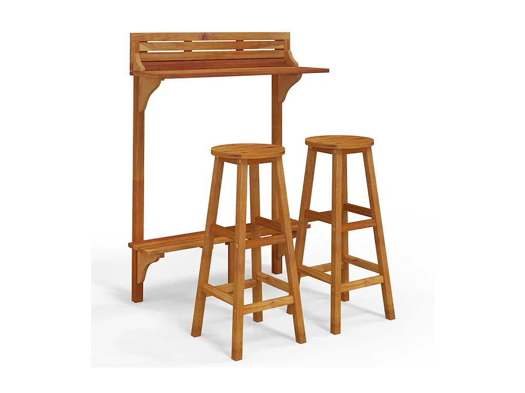 Ensemble de bar de bois marron 34 x 34 x 76 cm 02_0013357