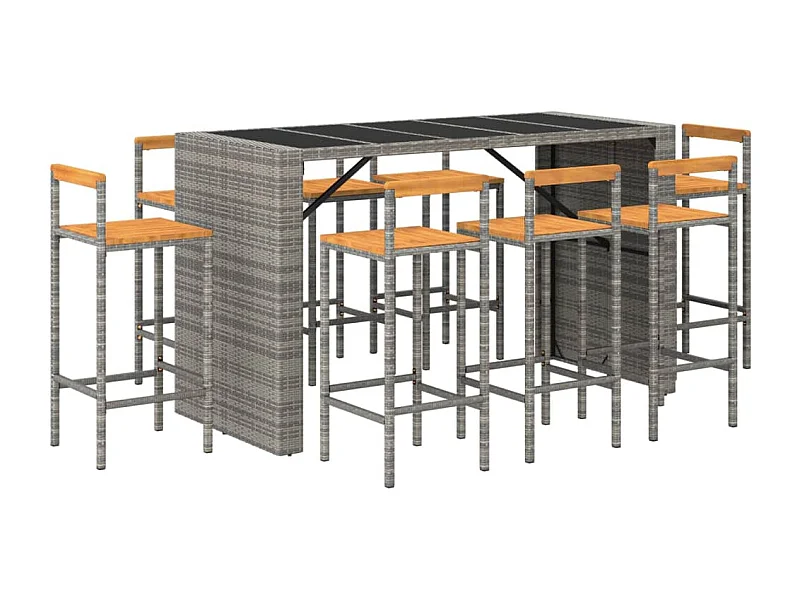 Ensemble de bar de bois marron 185 x 80 x 110 cm 02_0013492