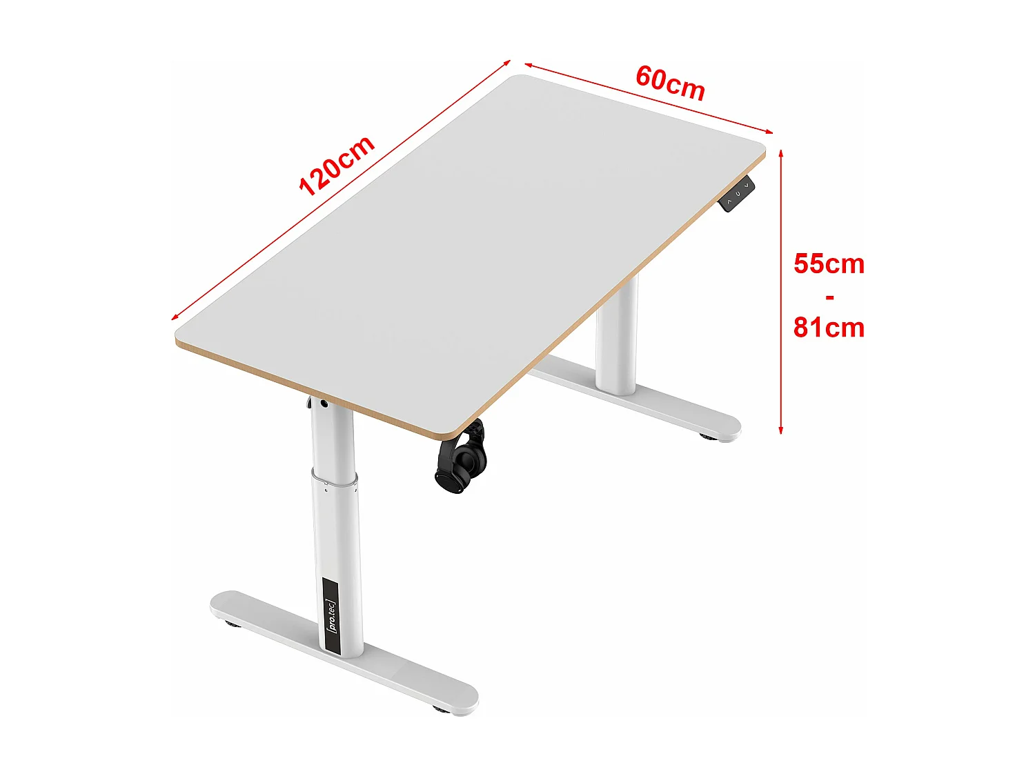 Escritorio puesto de trabajo mesa eléctrica con altura regulable para niños ringe 120 x 60 cm blanco 03_0006663