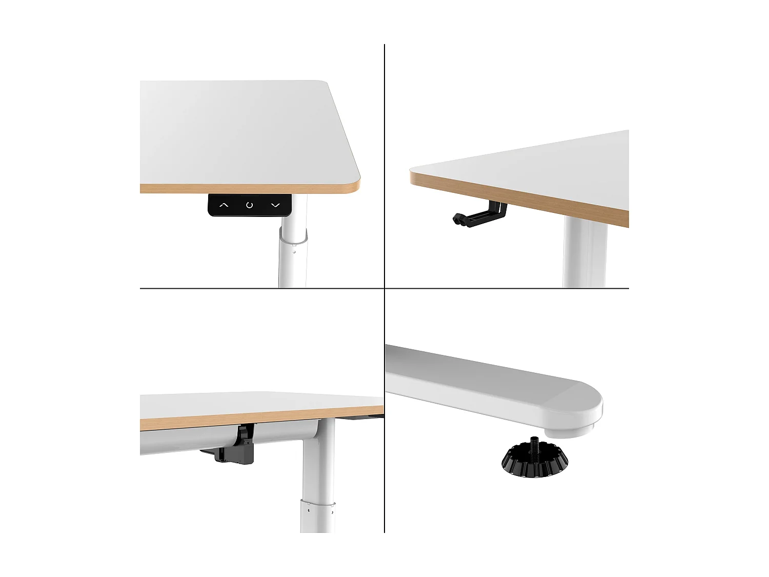 Mesa de trabalho mesa elétrica com altura ajustável para crianças ringe 120 x 60 cm branco 03_0006663