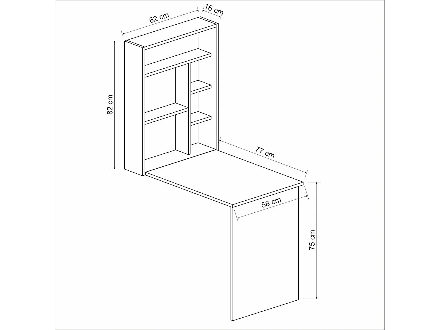 Bureau poste de travail marron 62 x 16 x 82 cm 03_0006629