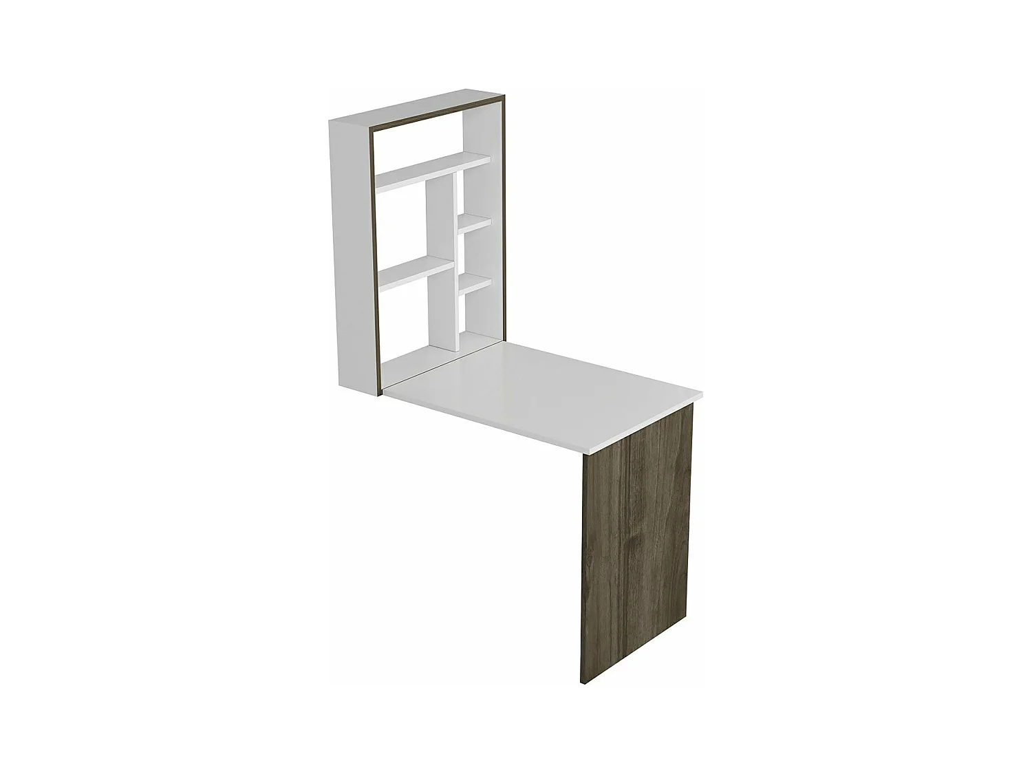 Escritorio de pared plegable con estante integrado 82 x 62 x 16 cm efecto nogal 03_0006629