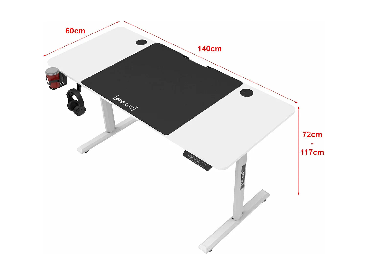 Bureau poste de travail blanche 140 x 60 x 72 cm 03_0006651