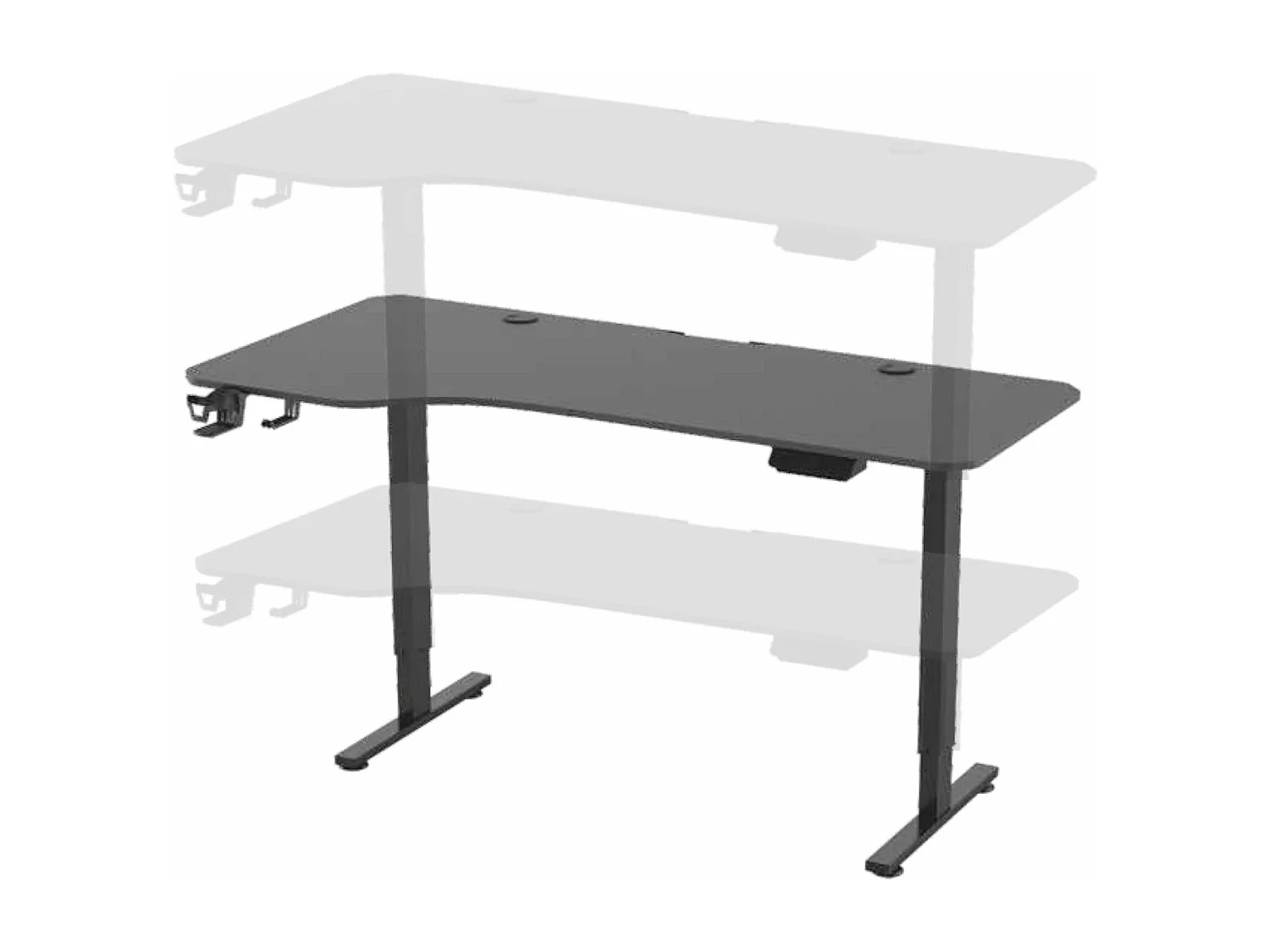 Bureau poste de travail noire 160 x 60 x 73 cm 03_0006656