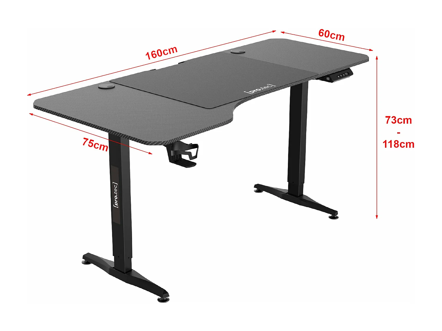 Bureau poste de travail noire 160 x 60 x 73 cm 03_0006656