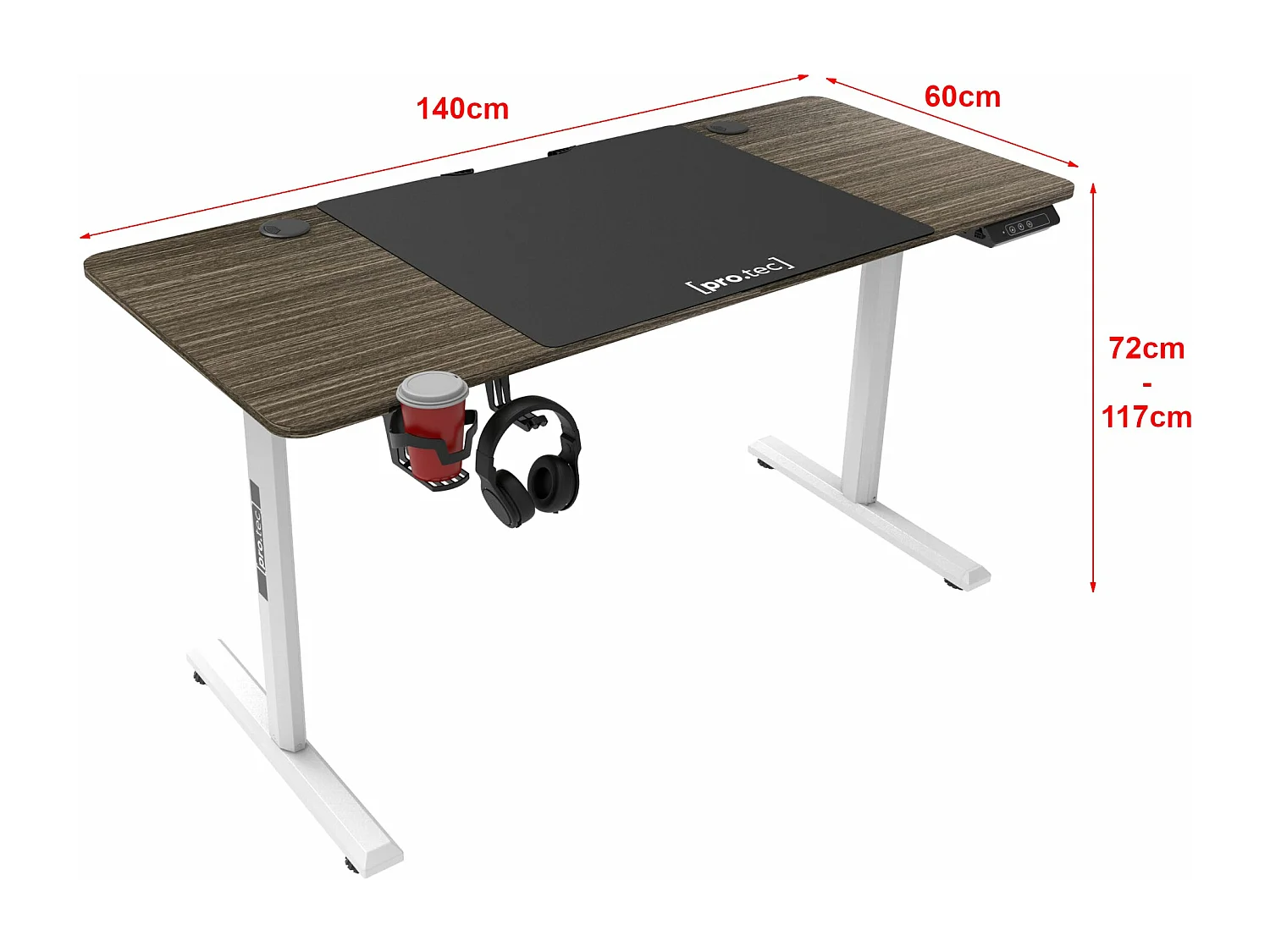 Bureau poste de travail bois marron 140 x 60 x 72 cm 03_0006652