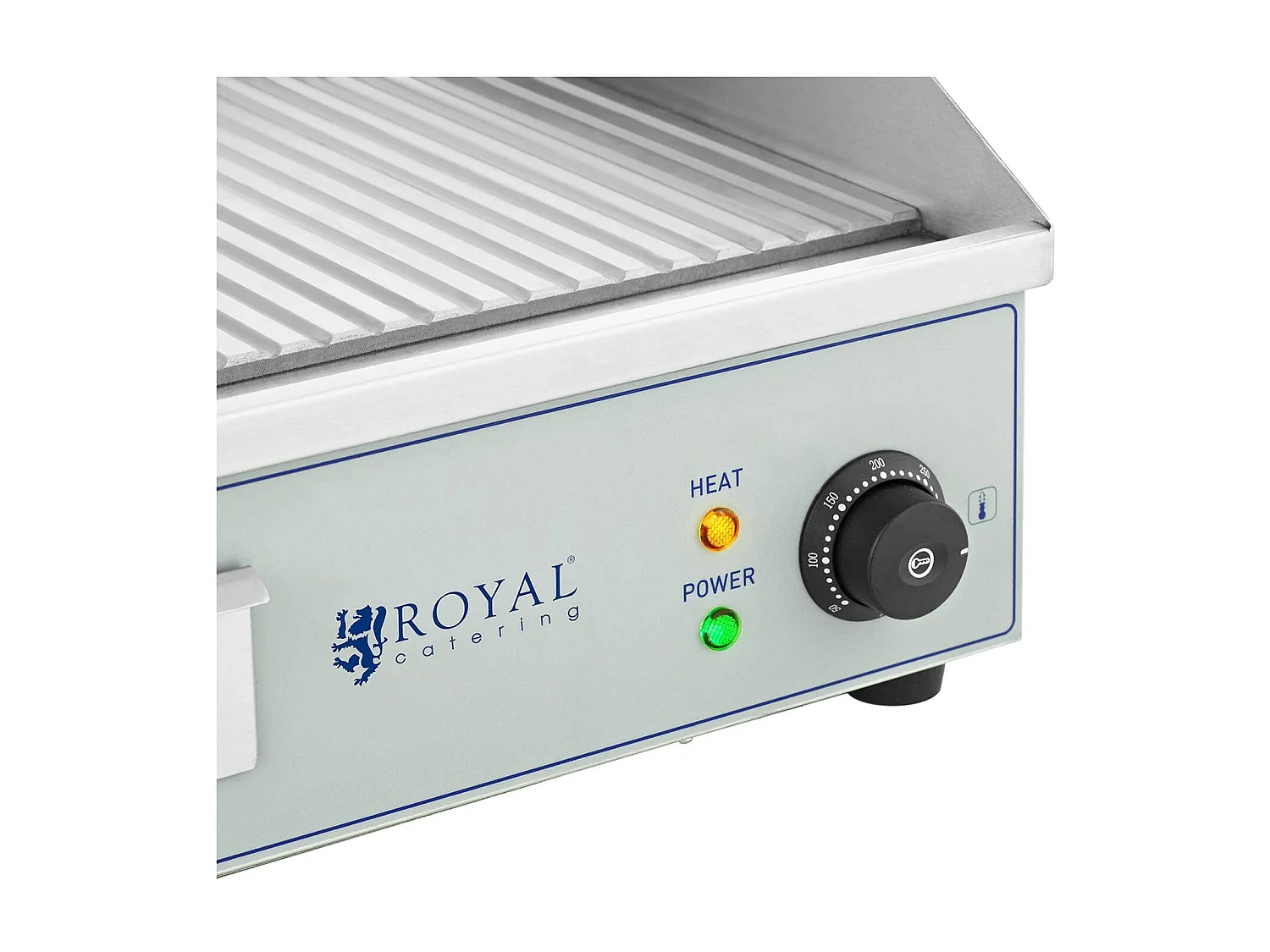 Plancha elétrica profissional com mesa ranhurada (dimensões da placa: 400 x 730 mm, 2 x 2.200 watts, 50 - 300 °C, placa de ferro) 14_0004051