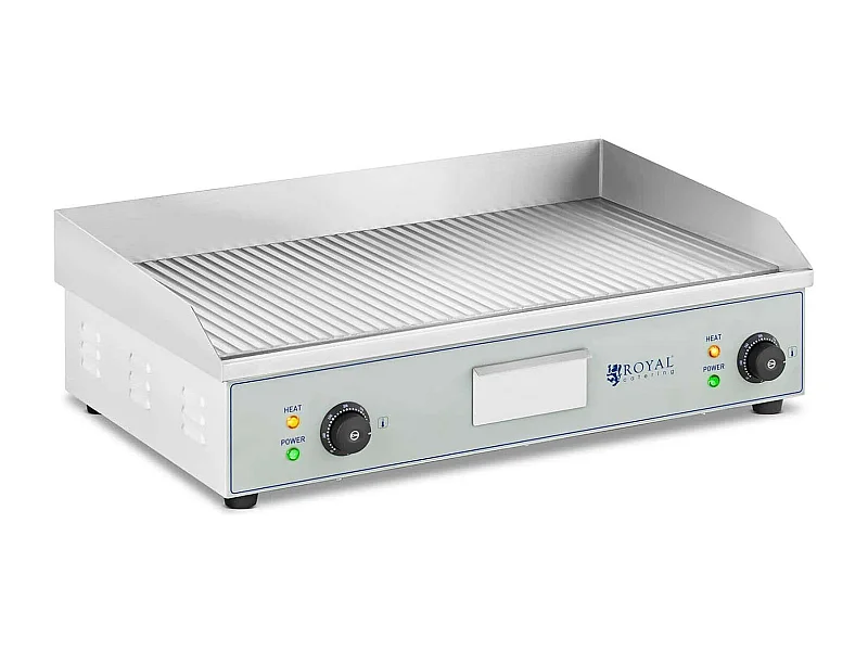 Plancha elétrica profissional com mesa ranhurada (dimensões da placa: 400 x 730 mm, 2 x 2.200 watts, 50 - 300 °C, placa de ferro) 14_0004051