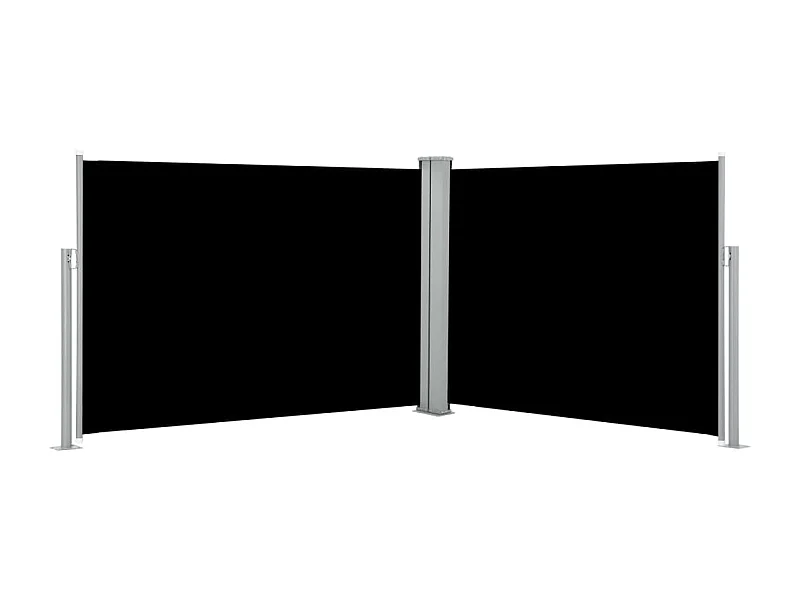 Tenda parasole laterale retrattile per patio giardino terrazza balcone protezione visiva schermo nero 120 x 1000 cm 02_0007430