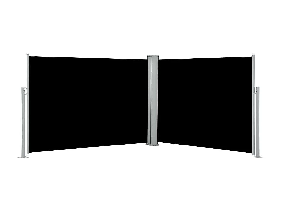 Toldo de protección lateral retráctil para terraza, jardín, terraza, balcón, protección visual, pantalla negra 120 x 1000 cm 02_0007430