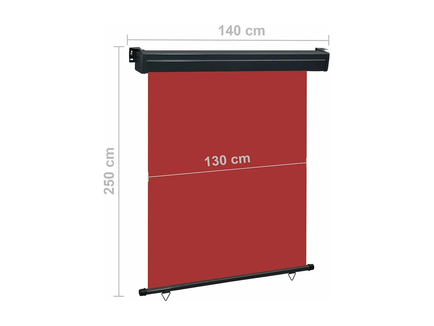 Auvent paravent store brise-vue 140 x 250 x 130 cm 02_0007017