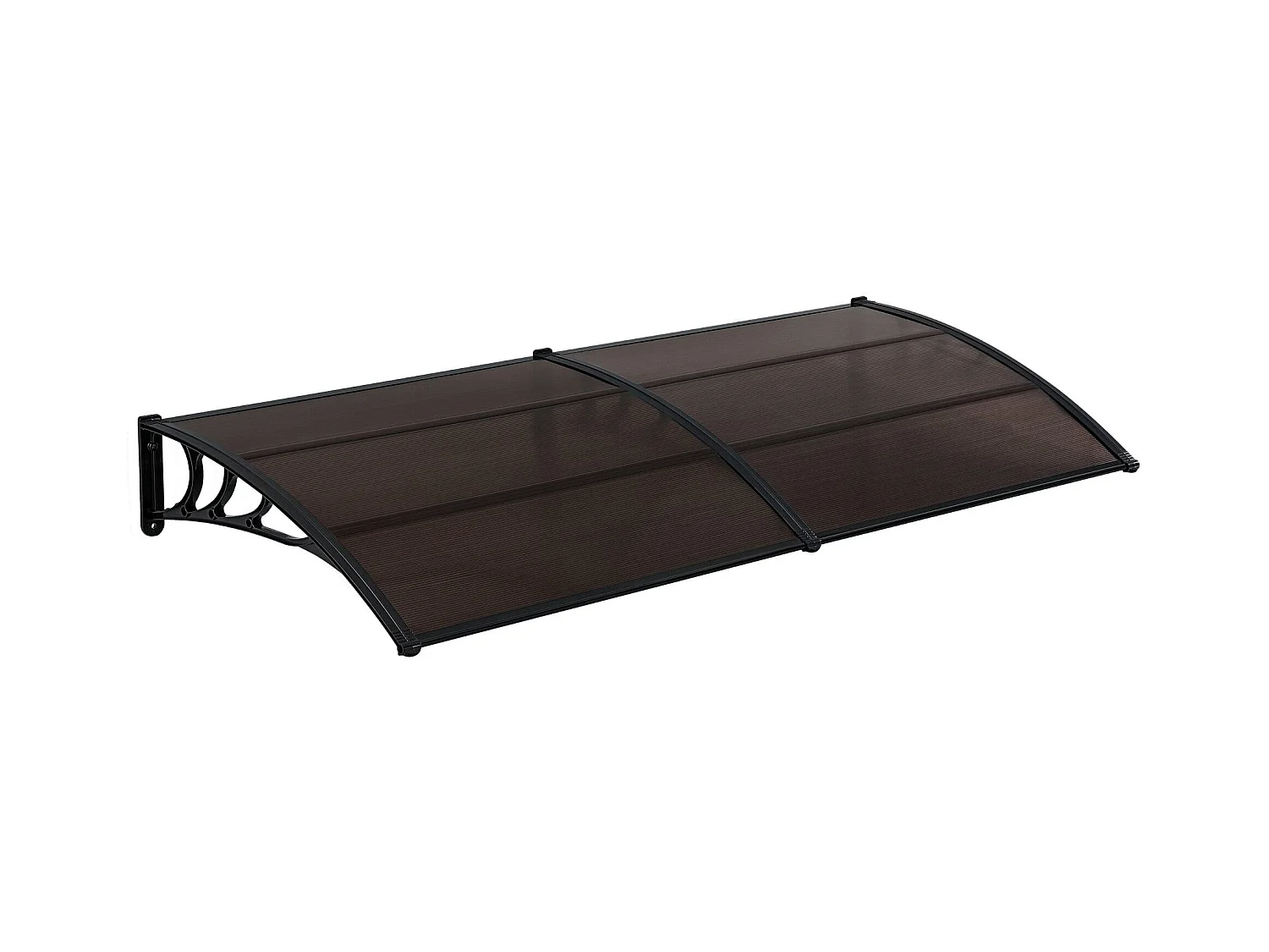 Auvent de porte marquise polycarbonate marron 300 x 100 x cm 03_0004675