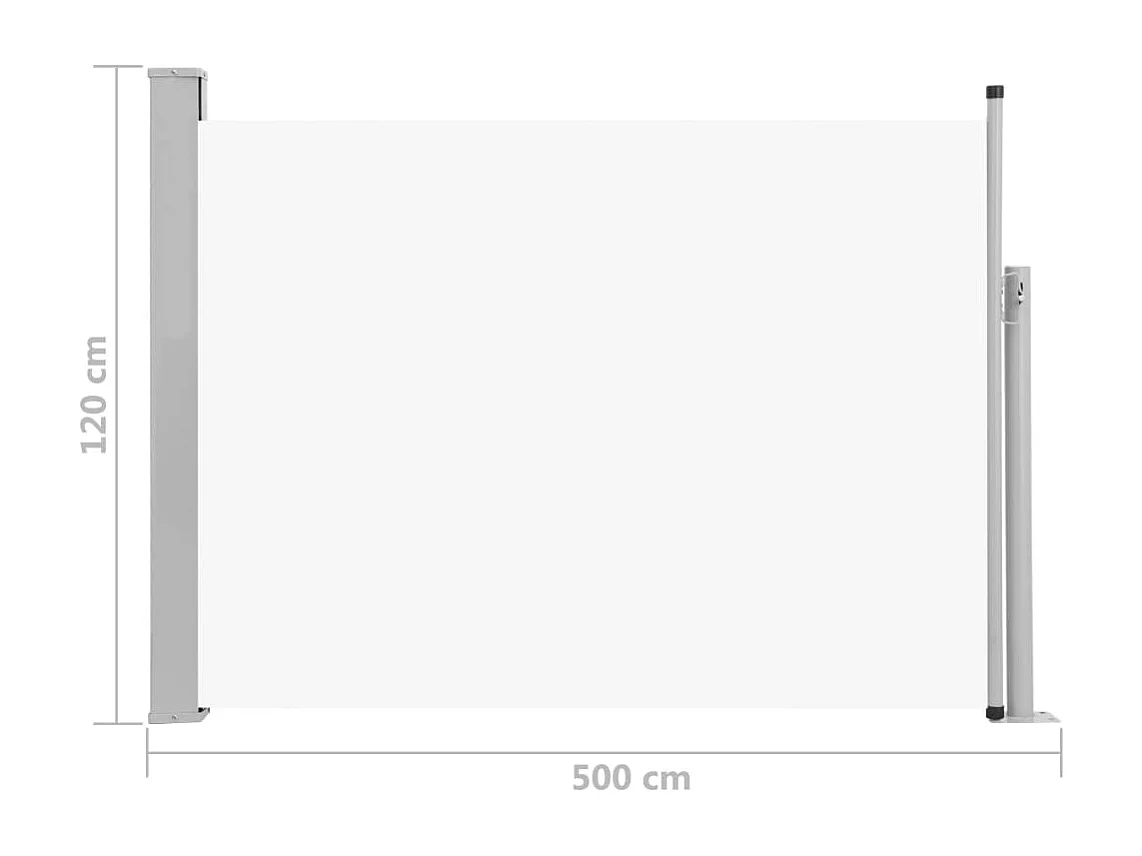 Auvent paravent store brise-vue crème 500 x 500 x 120 cm 02_0007223