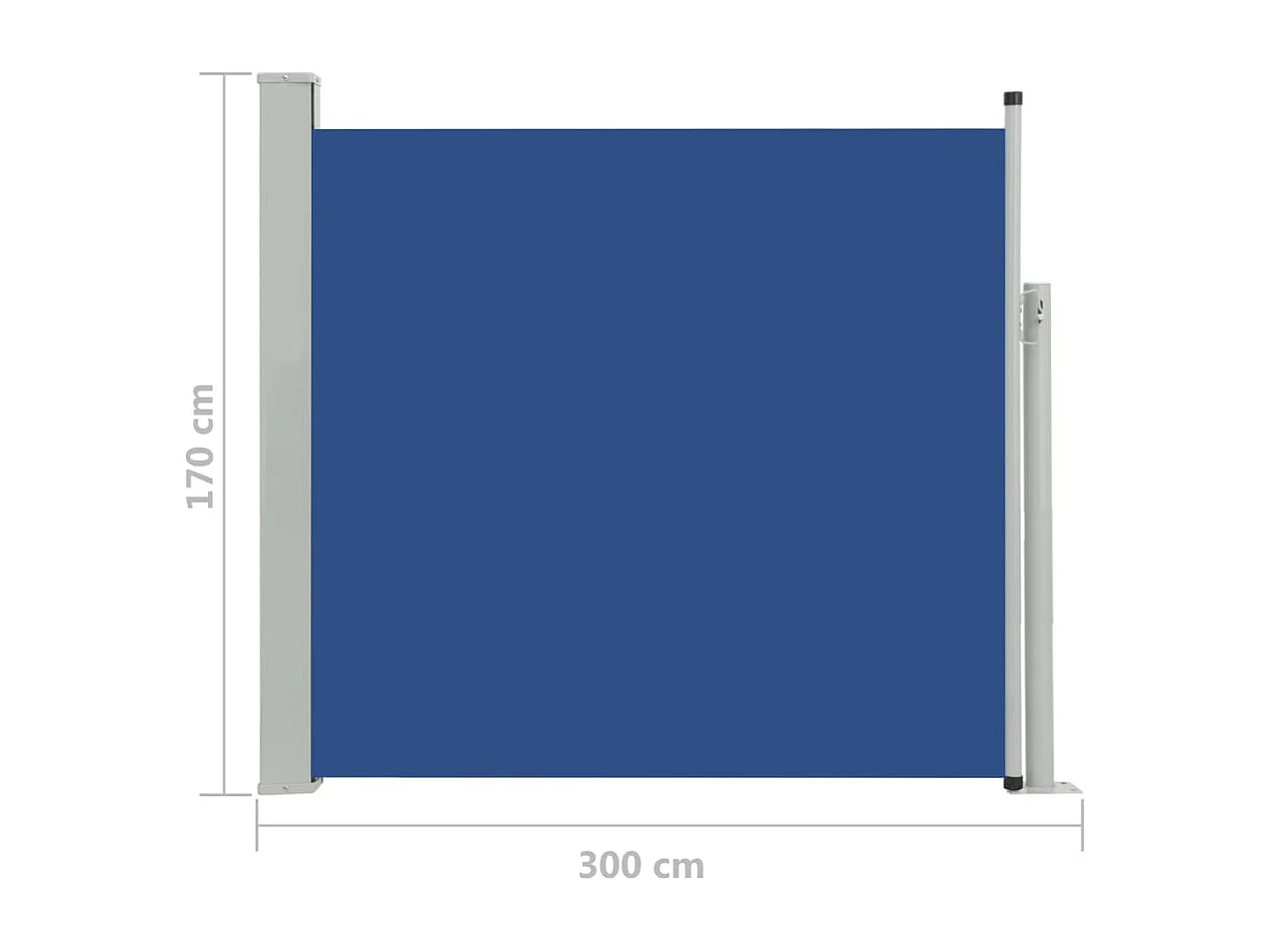 Toldo de protección lateral retráctil para terraza, jardín, terraza, balcón, protección visual, 170 x 300 cm, azul 02_0007309