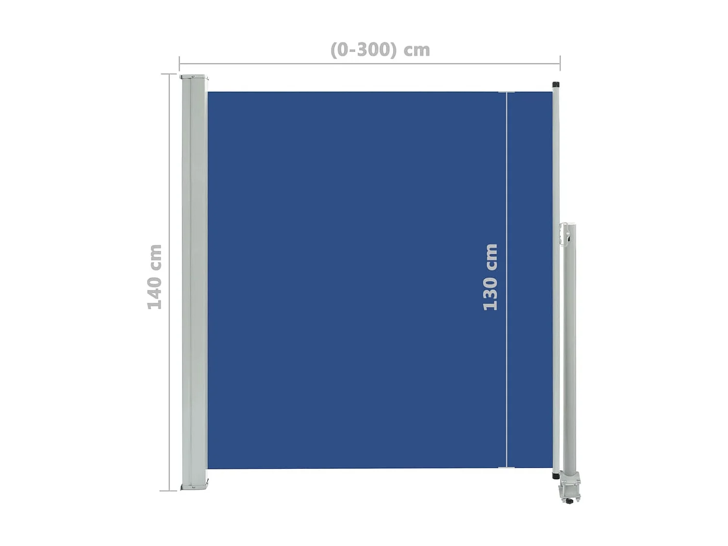 Auvent paravent store brise-vue bleue 300 x 300 x 140 cm 02_0007227