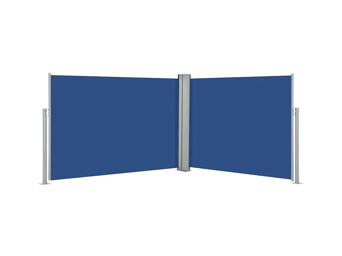 Tenda da sole parasole laterale retrattile per patio giardino terrazza balcone schermo di protezione visiva 120 x 1000 cm blu 02_0007132