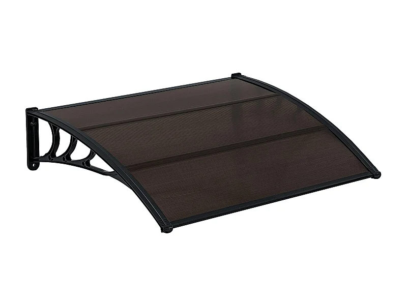 Auvent de porte d'entrée polycarbonate marron 150 x 100 x 100 cm 03_0004669