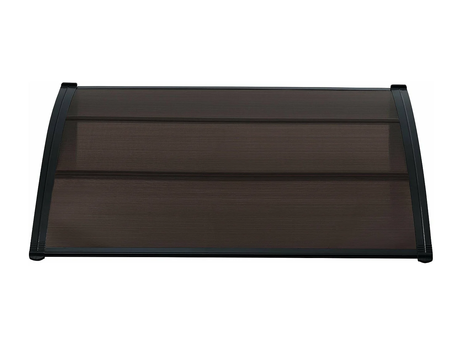 Tenda per porta d'ingresso, reception, tettoia resistente alle intemperie, ABS, policarbonato, alluminio, 150 x 100 cm, marrone nero 03_0004669