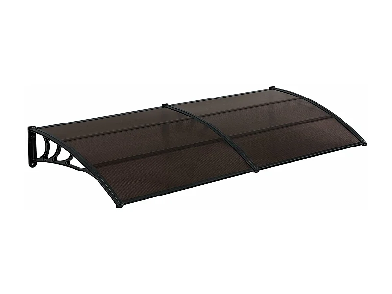 Tenda da sole resistente alle intemperie Porta Tenda da sole ABS Policarbonato Alluminio 240 x 100 cm Nero Marrone 03_0004672