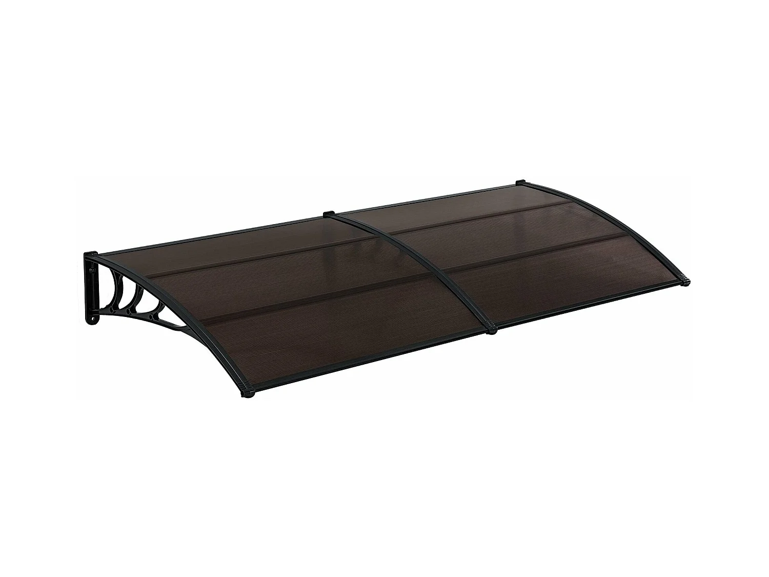 Auvent de porte marquise polycarbonate marron 240 x 100 x 100 cm 03_0004672