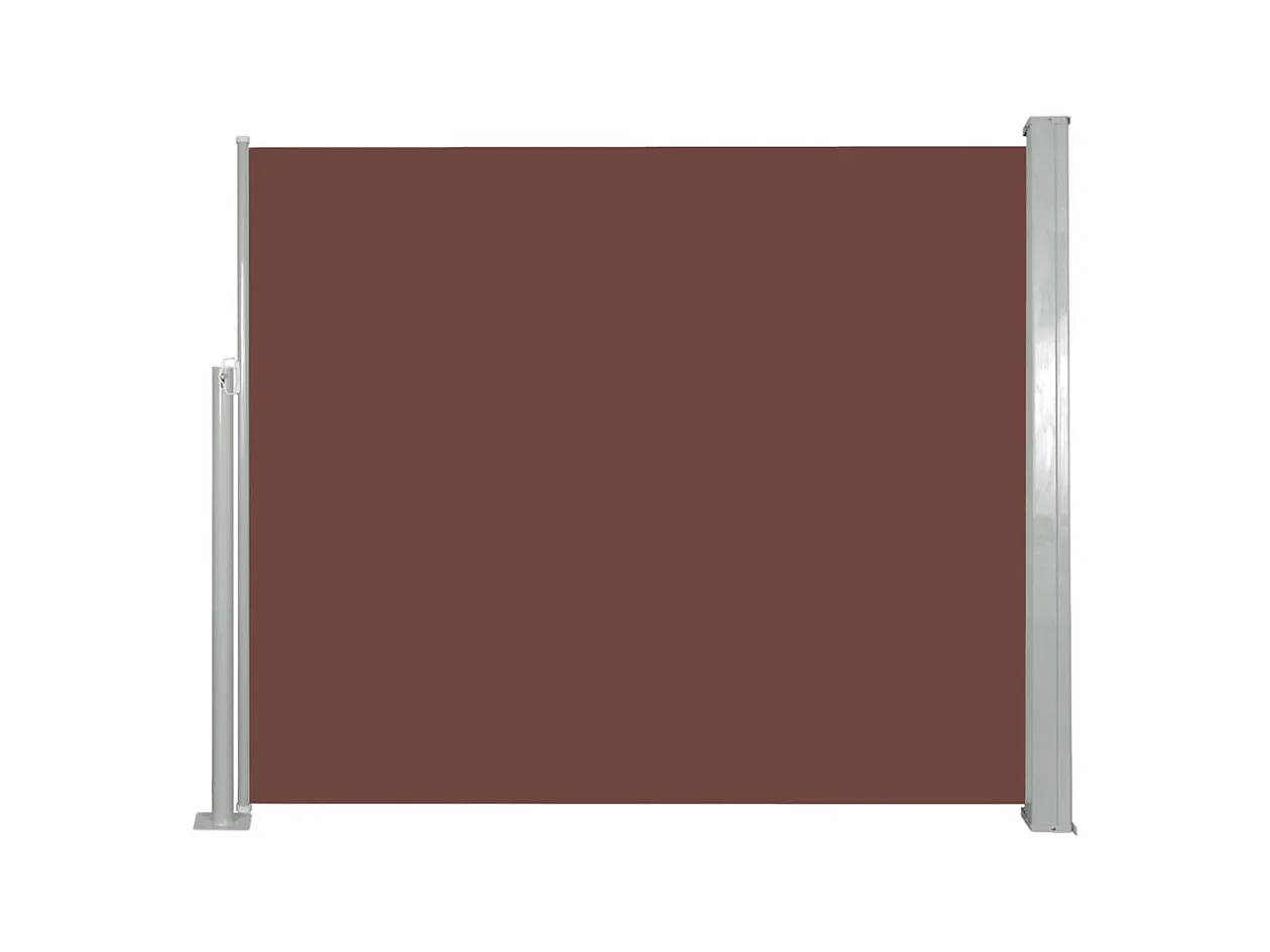 Tenda da sole parasole laterale retrattile per patio giardino terrazza balcone schermo di protezione visiva 120 x 300 cm marrone 02_0007084