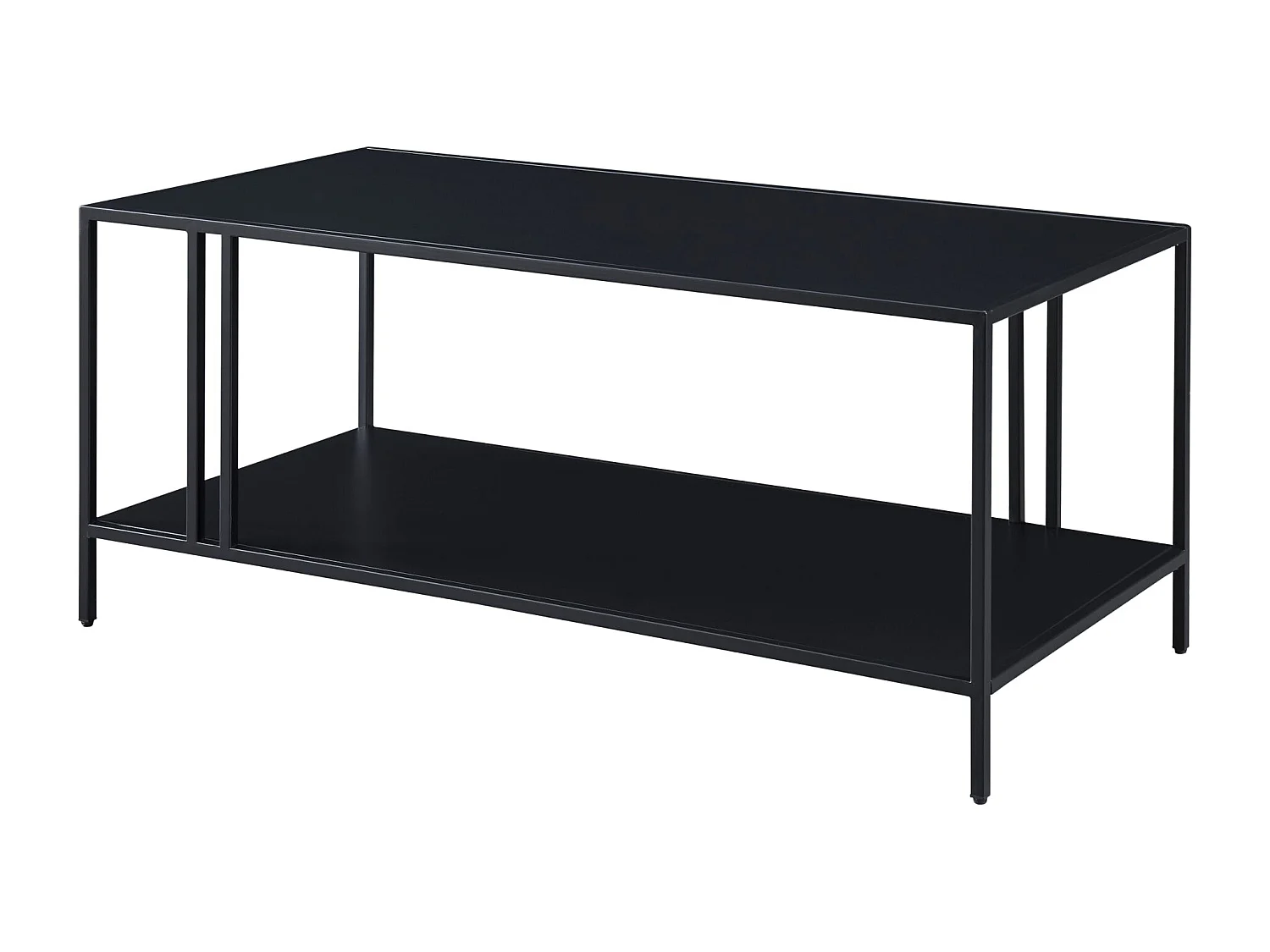 Table basse métal double métal argentée 110 x 55 x 47 cm 03_0008455