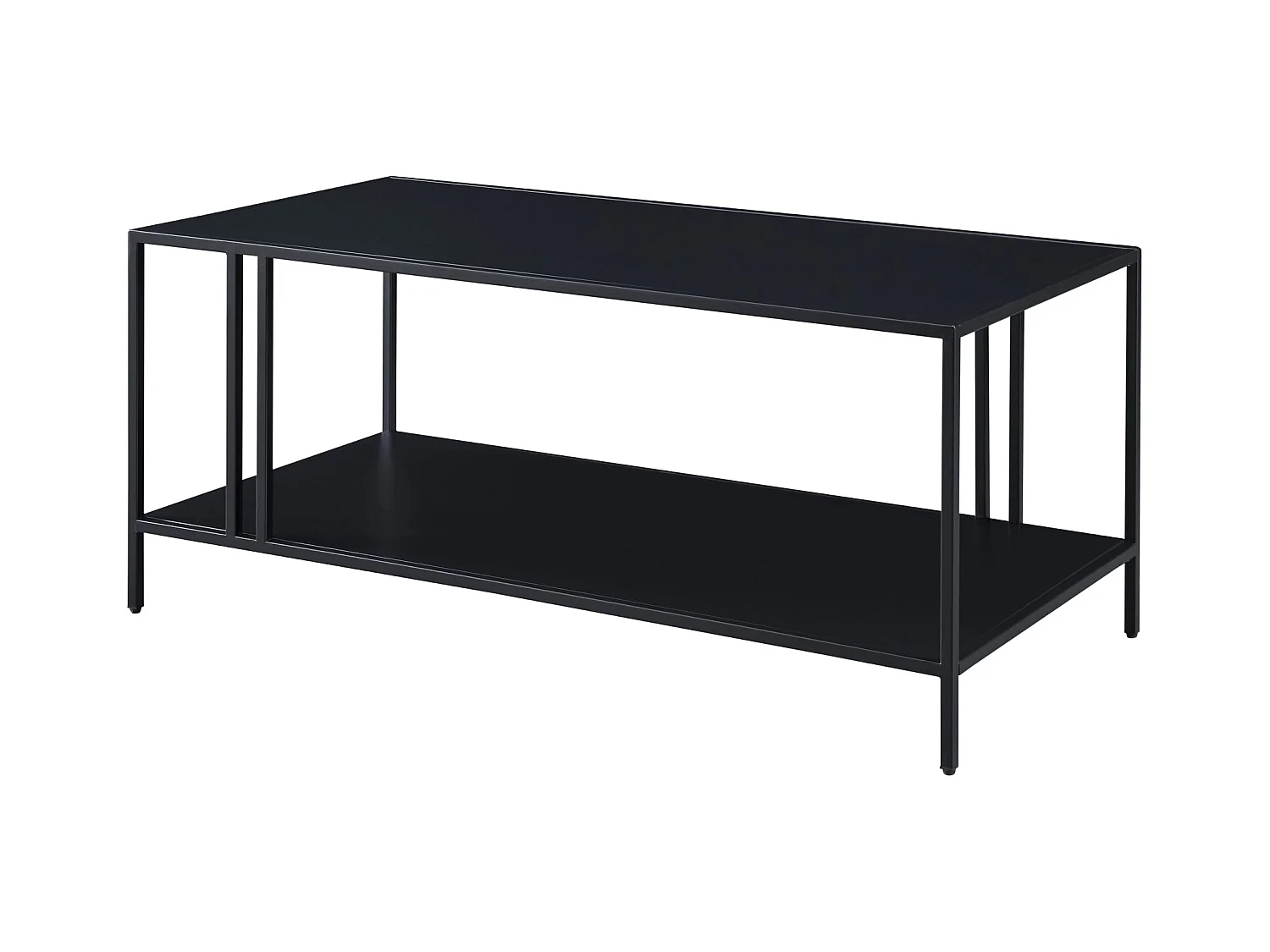 Table basse métal double métal argentée 110 x 55 x 47 cm 03_0008455