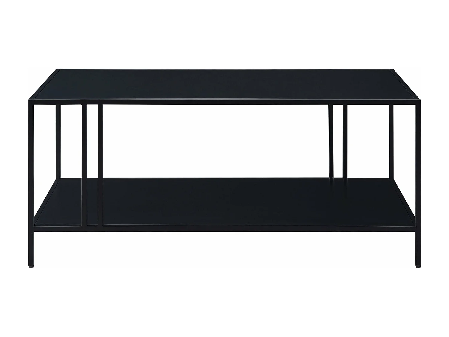 Tavolino doppio piano in metallo 47 x 110 x 55 cm nero 03_0008455