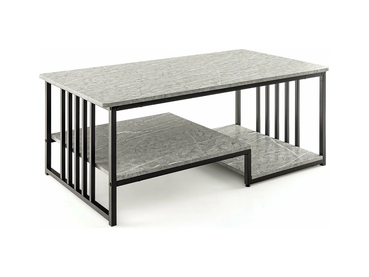 Table basse en faux métal grise 110 x 60 x 45 cm 20_0004958