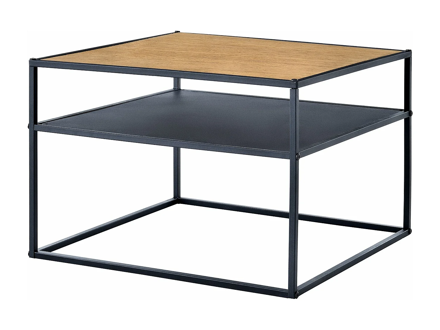 Mesa de centro quadrada 40 x 55 x 55 cm com espaço de arrumação efeito madeira preta 03_0008431