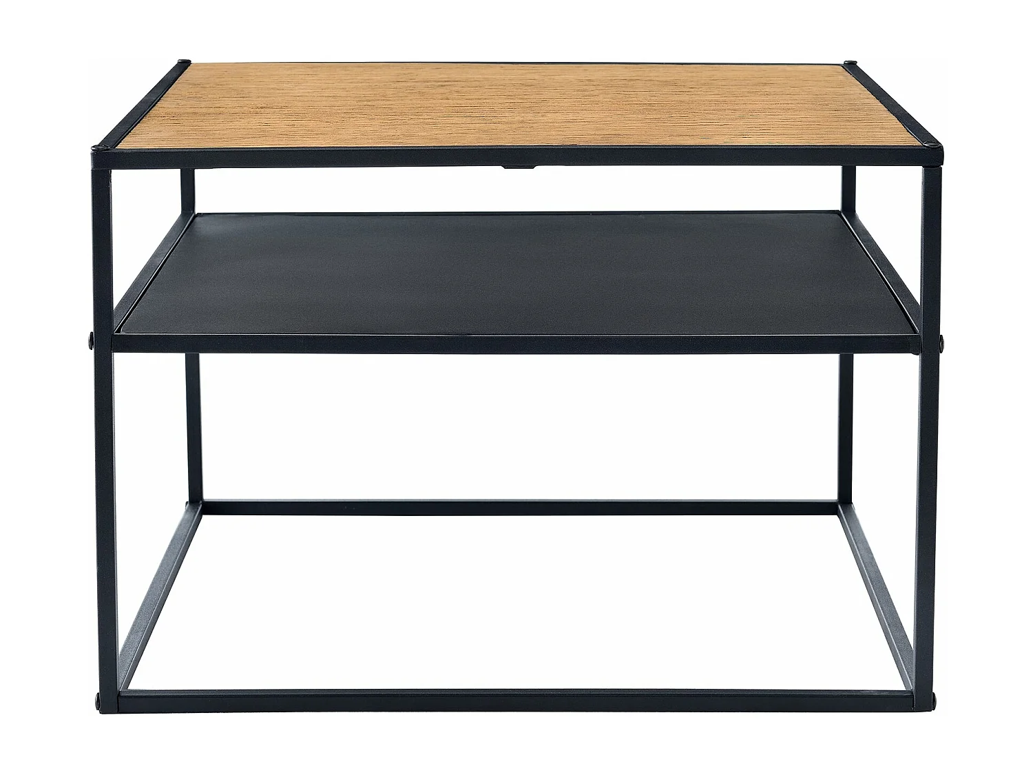 Mesa de centro quadrada 40 x 55 x 55 cm com espaço de arrumação efeito madeira preta 03_0008431