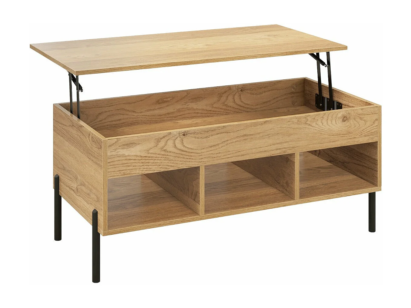 Table basse plateau relevable métal argentée 100 x 50 x 45 cm 20_0009335