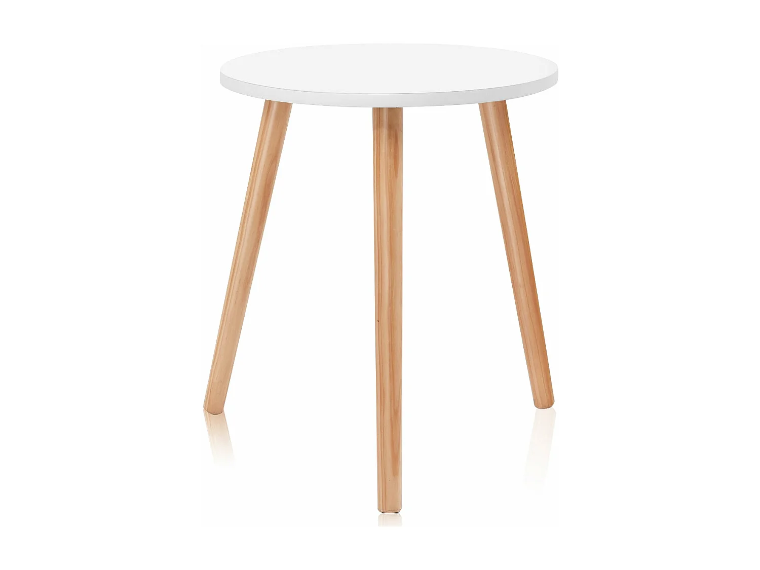 Table basse ronde style effet bois blanche 40 x 40 x 48 cm 20_0004966