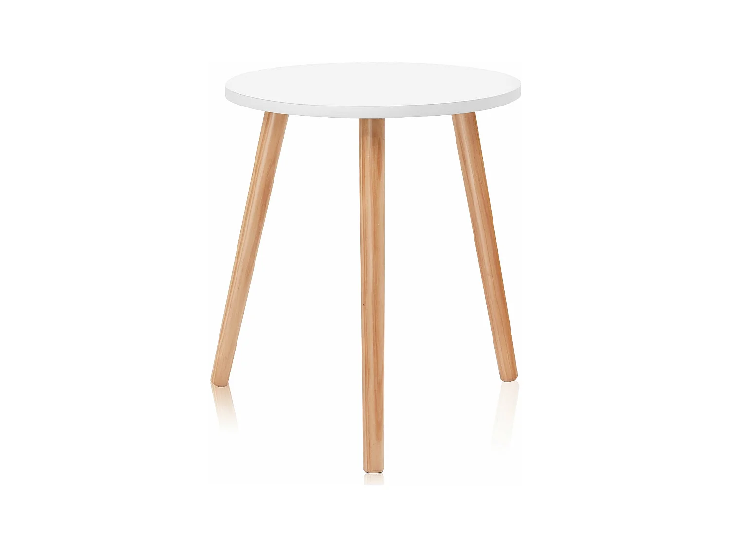 Table basse ronde style effet bois blanche 40 x 40 x 48 cm 20_0004966