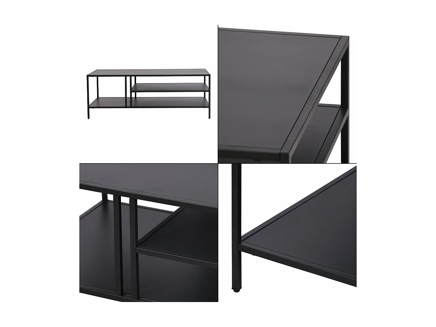 Table basse métal 40 métal argentée 110 x 55 x 40 cm 03_0008452