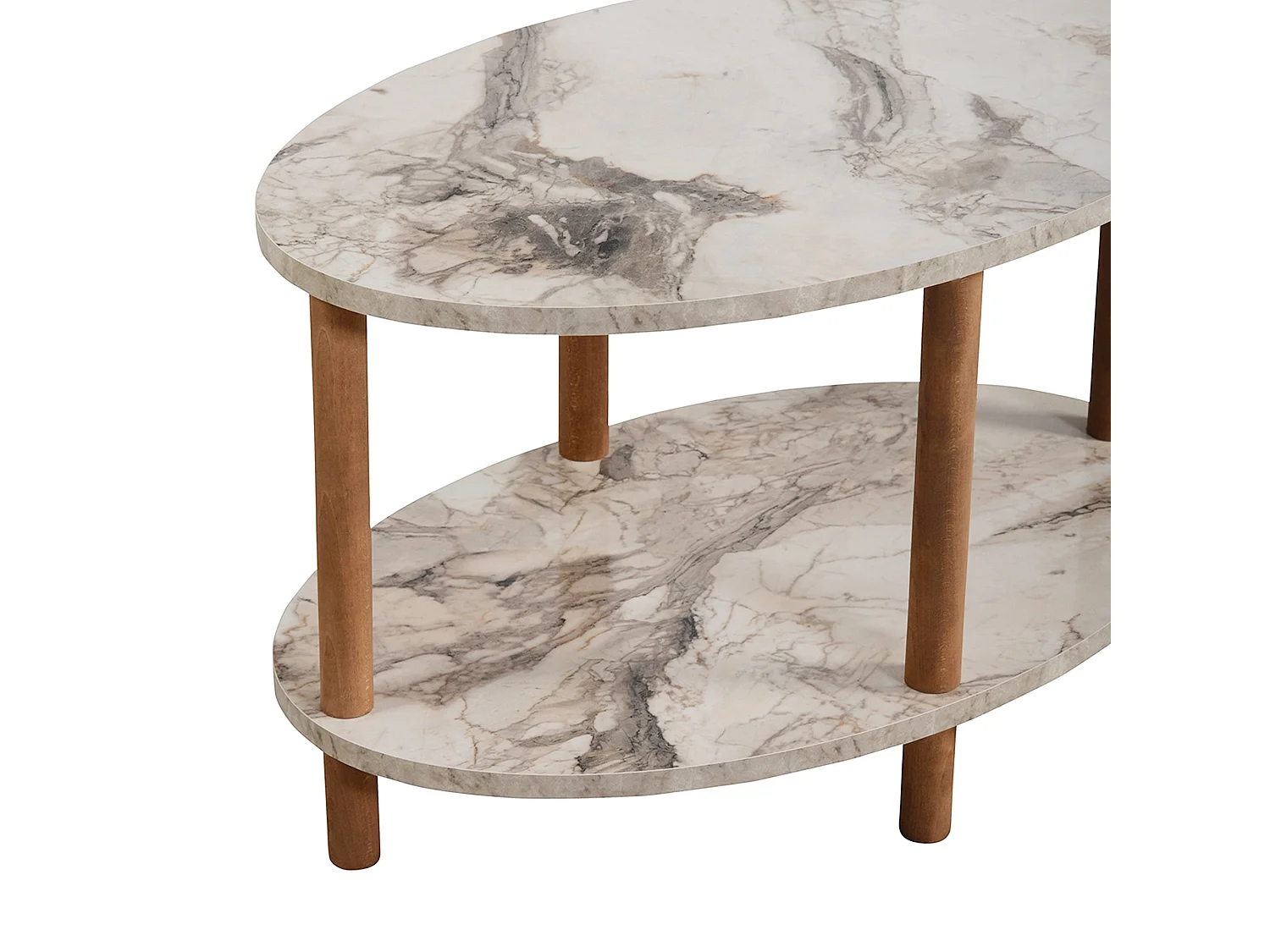 Mesa de centro oval 43 x 70 x 44 cm mármore creme 03_0008480