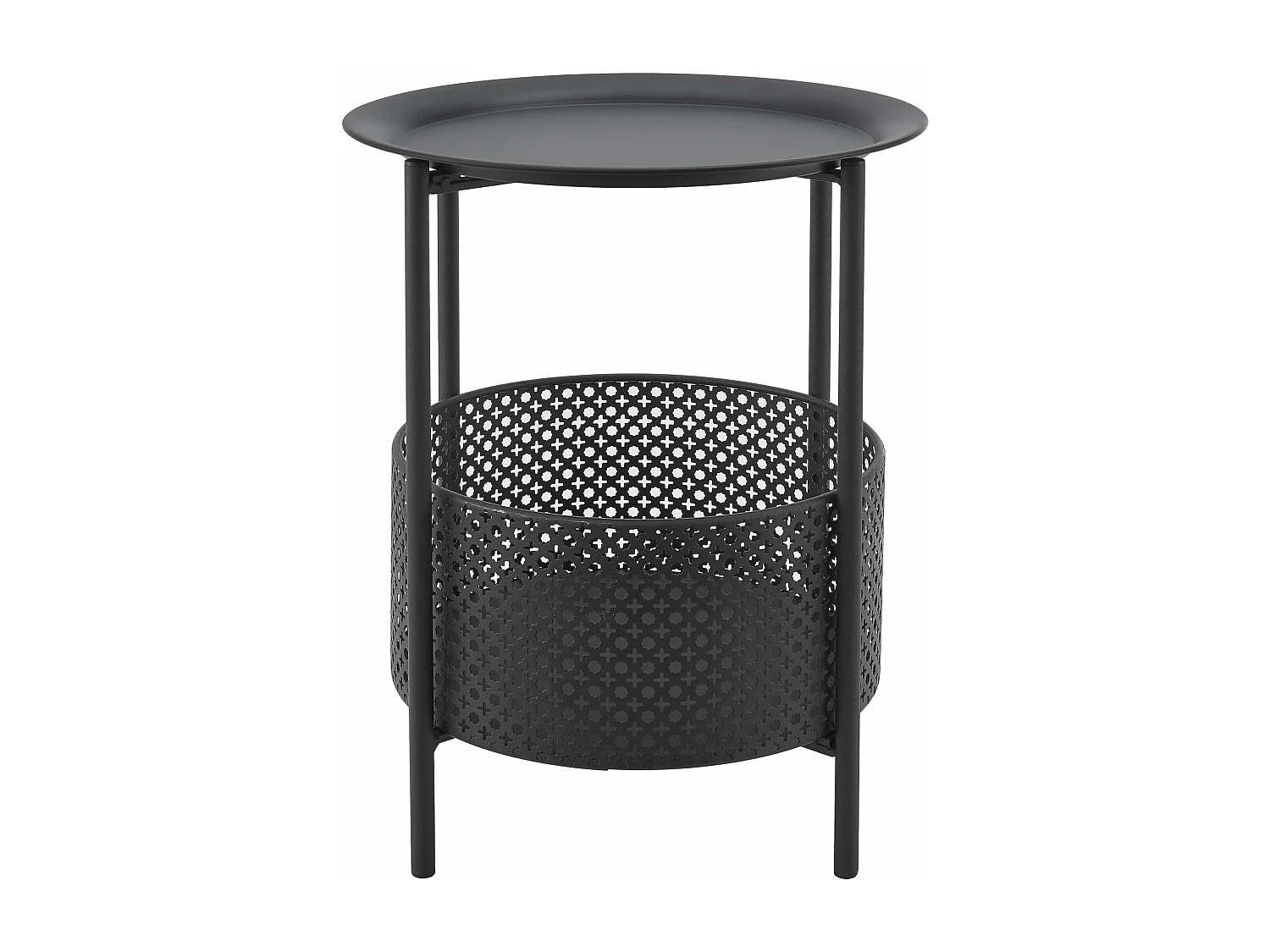 Mesa pequeña redonda de metal 45 x 35 cm negro 03_0008545