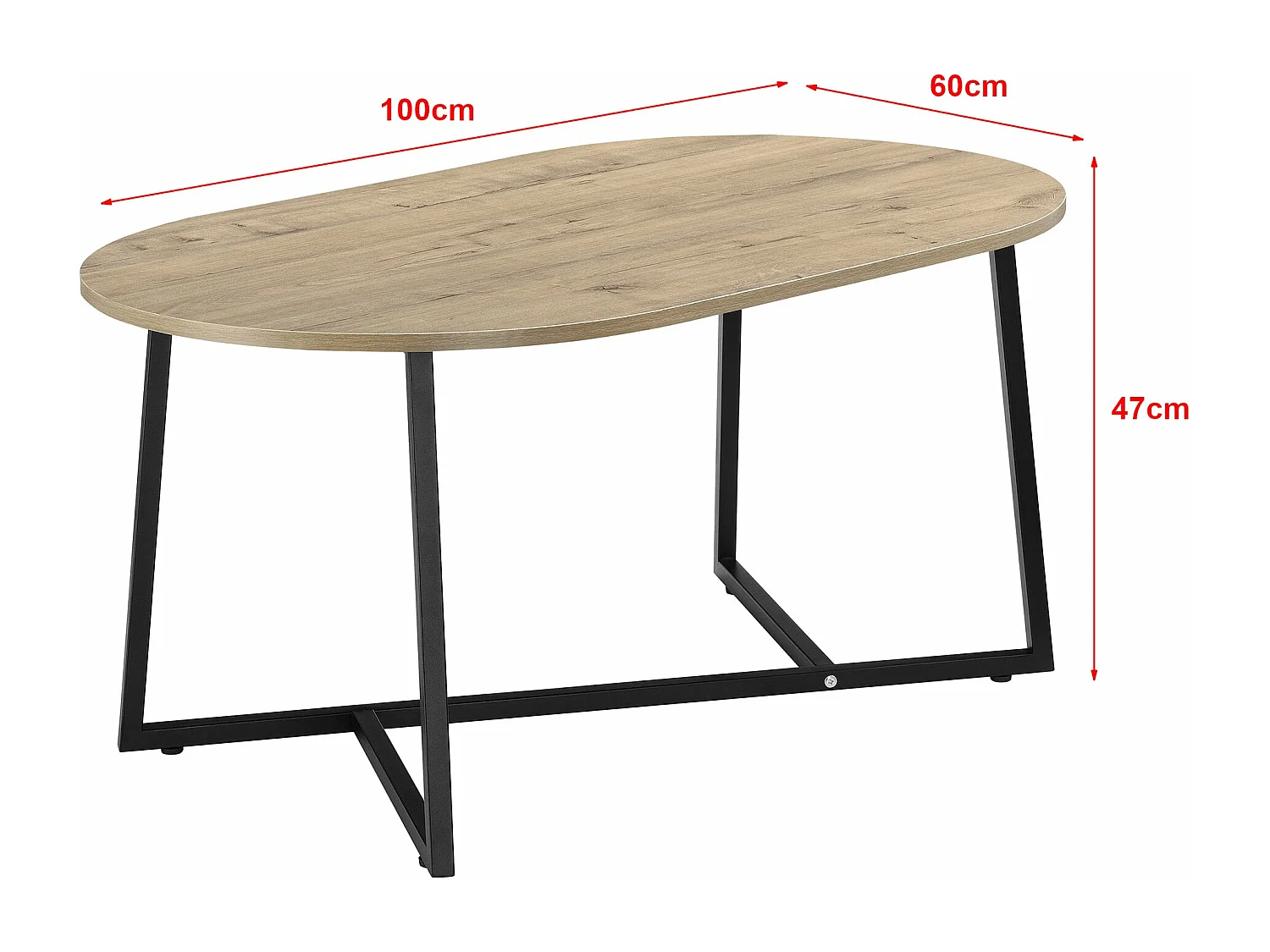 Table basse ovale 100 beige 100 x 60 x 47 cm 03_0008519