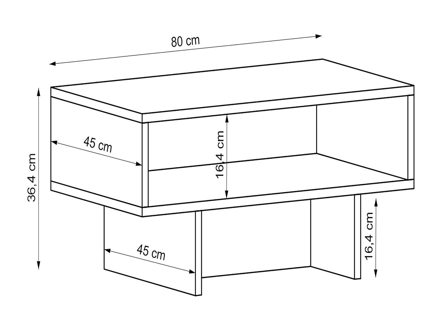 Mesa de centro con espacio de almacenamiento 37 x 80 x 45 cm blanco 03_0008469