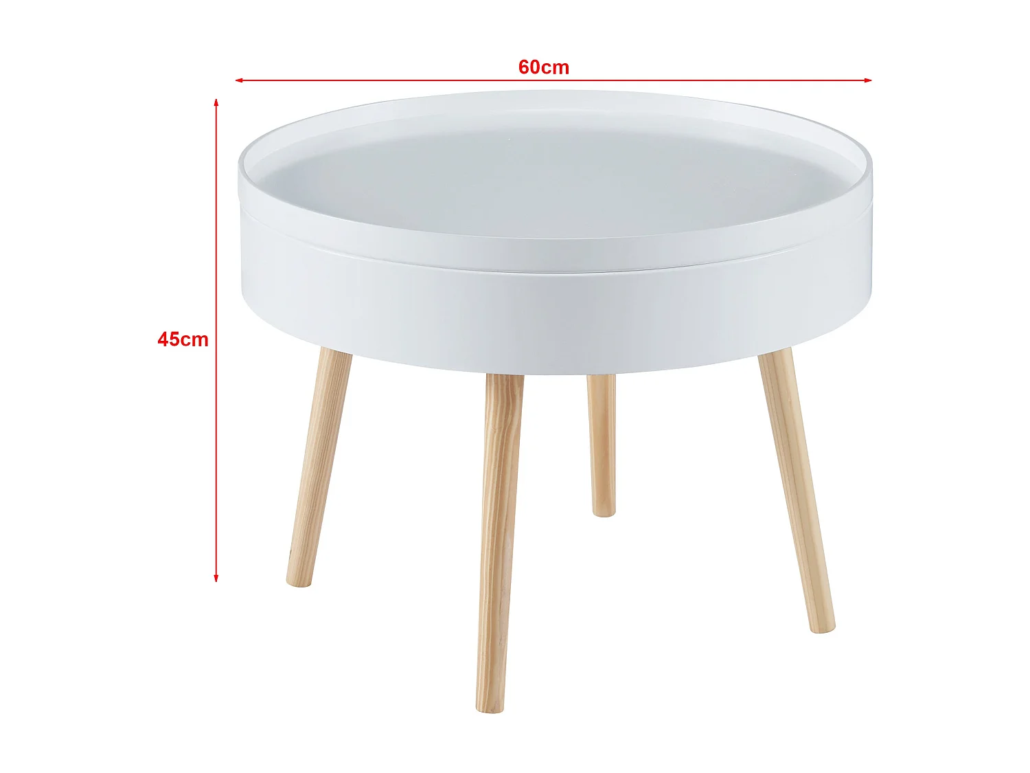 Table basse avec plateau blanche 60 x 60 x 45 cm 03_0008427