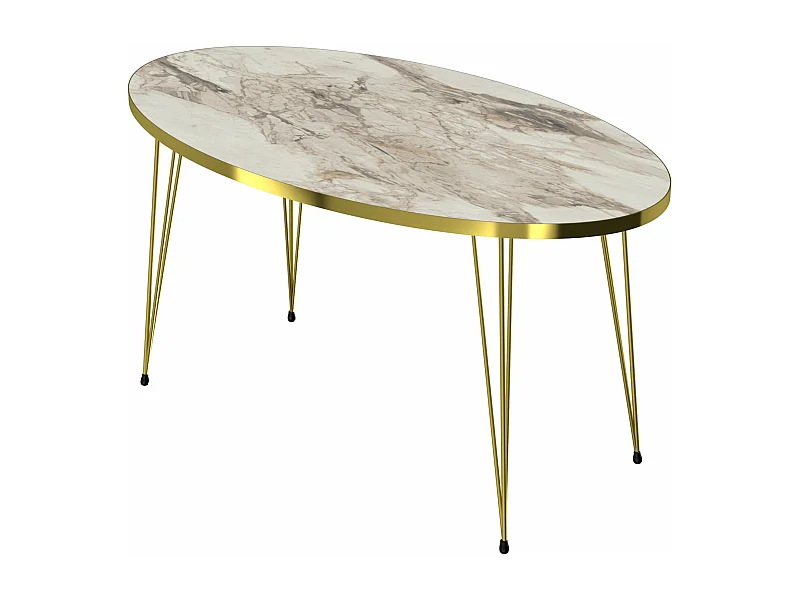 Tavolino ovale 43 x 90 x 50 cm marmo bianco oro 03_0008509