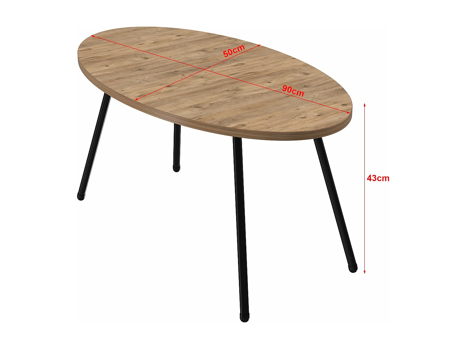 Table basse ovale 43 noire 90 x 50 x 43 cm 03_0008506