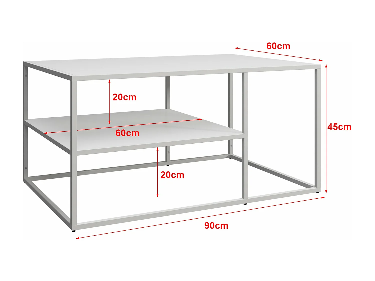 Mesa de centro Solund para sala retangular 45 x 90 x 60 cm branca 03_0008513