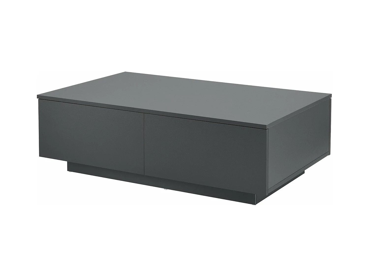 Tavolino da salotto di design con 4 cassetti, elegante mobile contenitore moderno in truciolato 95 x 60 x 31 cm grigio scuro opaco 03_0008435