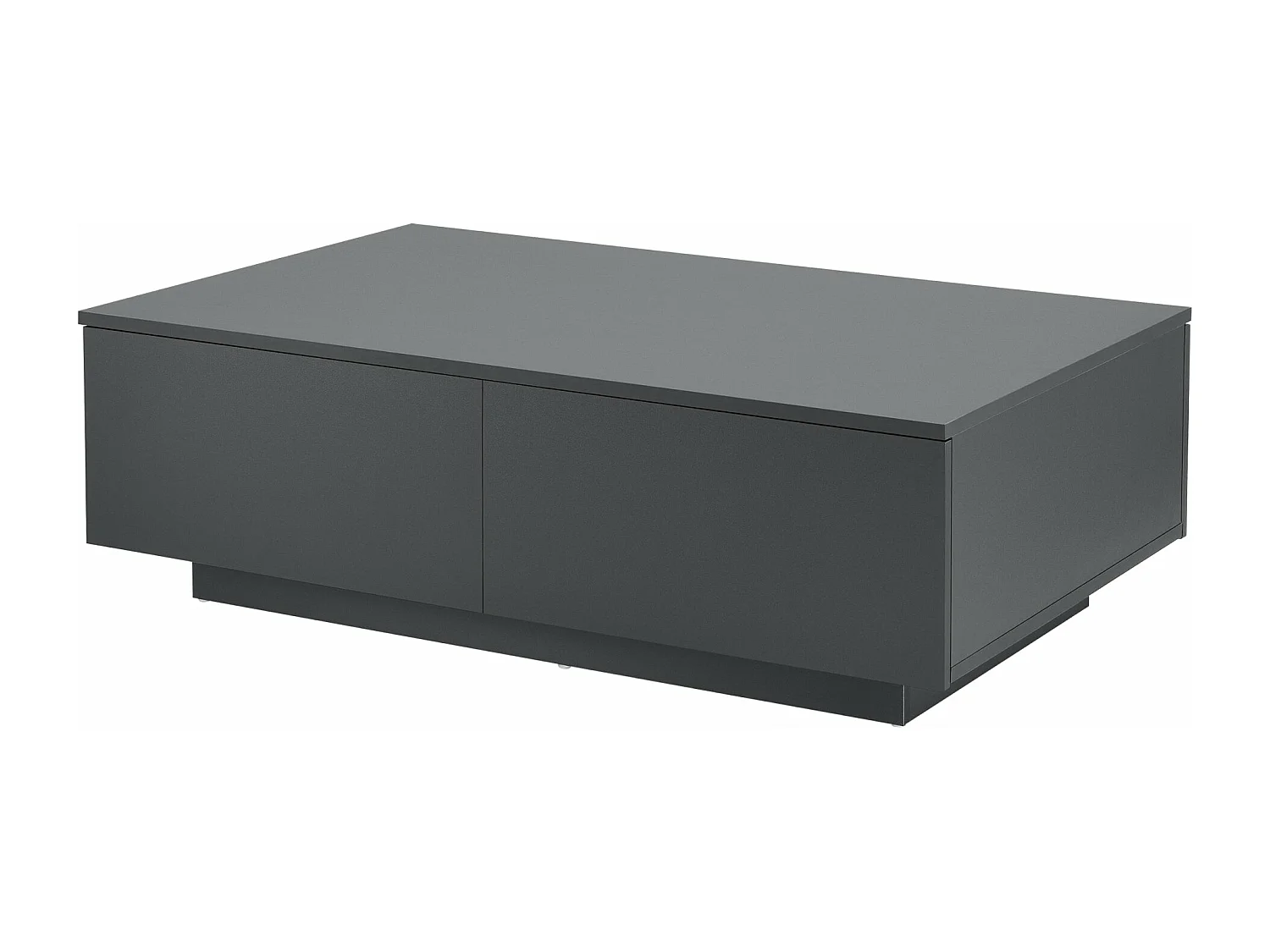 Mesa de centro moderna de design com 4 gavetas elegante unidade de armazenamento aglomerado 95 x 60 x 31 cm cinza escuro fosco 03_0008435