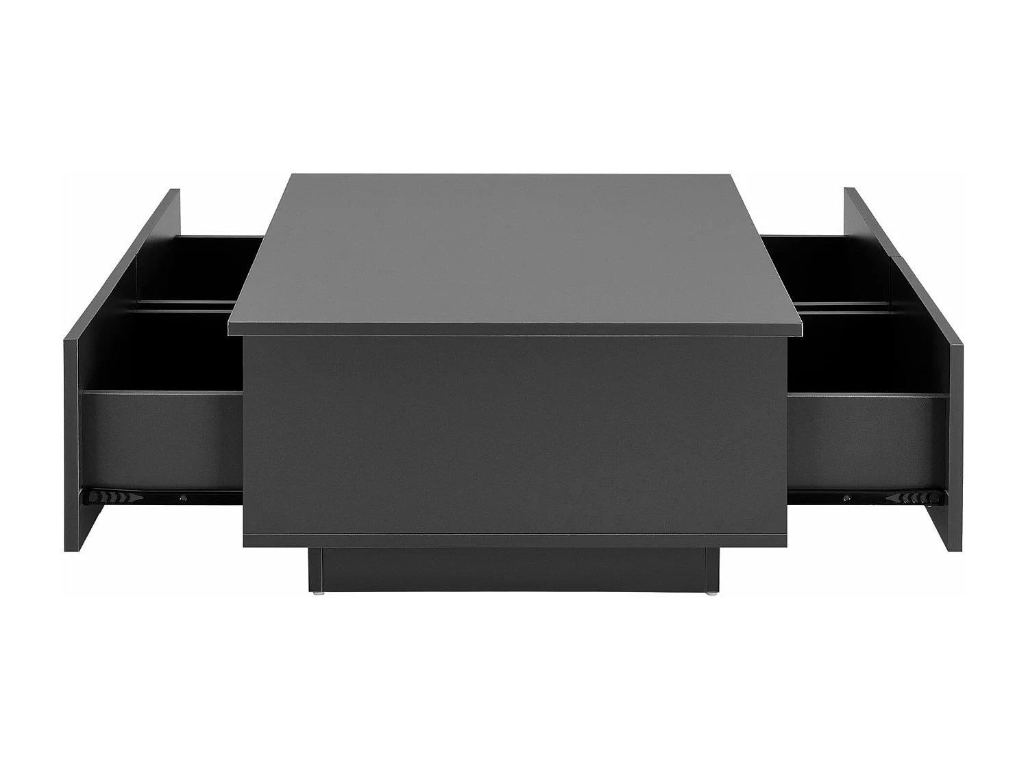 Mesa de centro moderna de design com 4 gavetas elegante unidade de armazenamento aglomerado 95 x 60 x 31 cm cinza escuro fosco 03_0008435